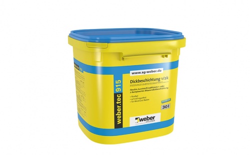 Высокоэластичное однокомпонентное битумно-полимерное покрытие weber.tec 915 серый, 30 л
