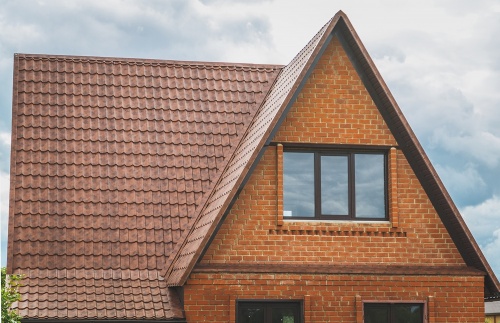 Металлочерепица камея GL 0,5 Velur20 RR 32 темно-коричневый